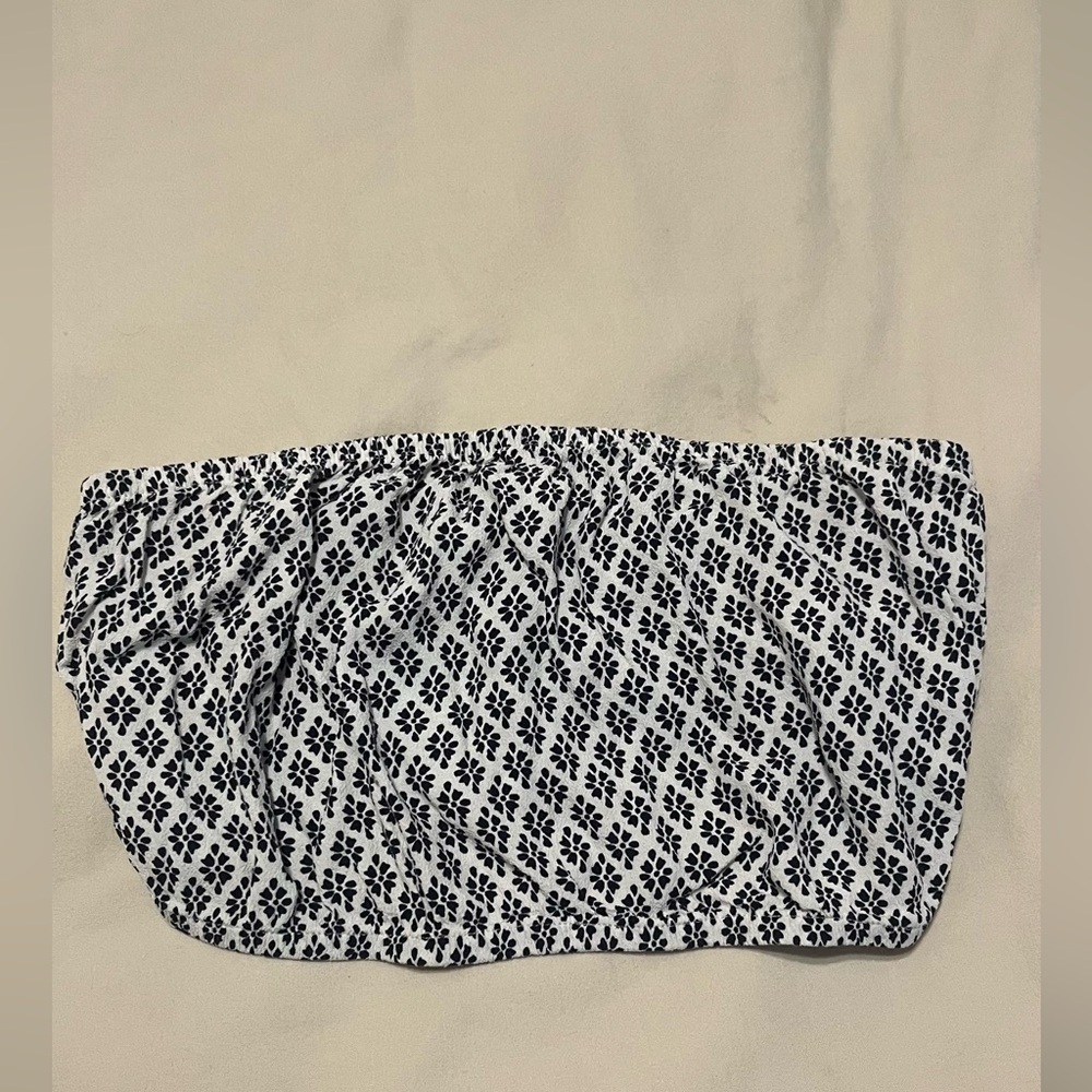 Black and White Patterned Bandeau Top